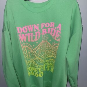 PINK Victoria's Secret Green Graphic Sweatshirt